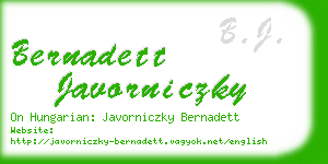 bernadett javorniczky business card